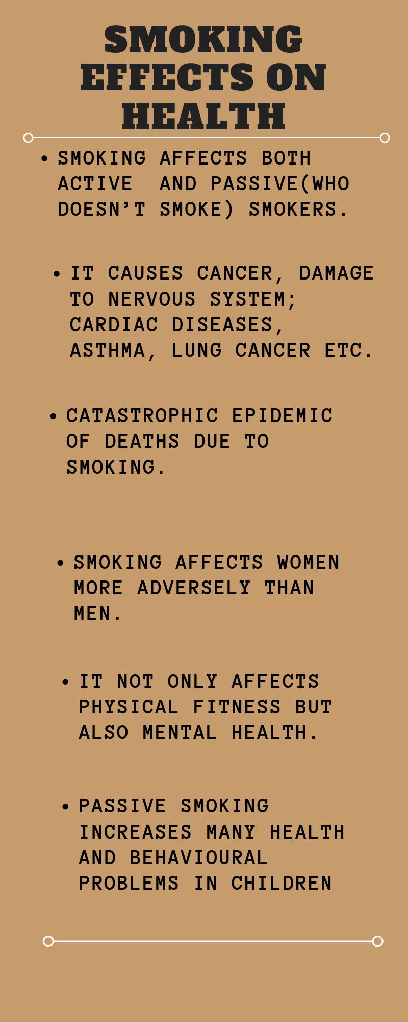 write an essay about the effects of cigarette smoking brainly