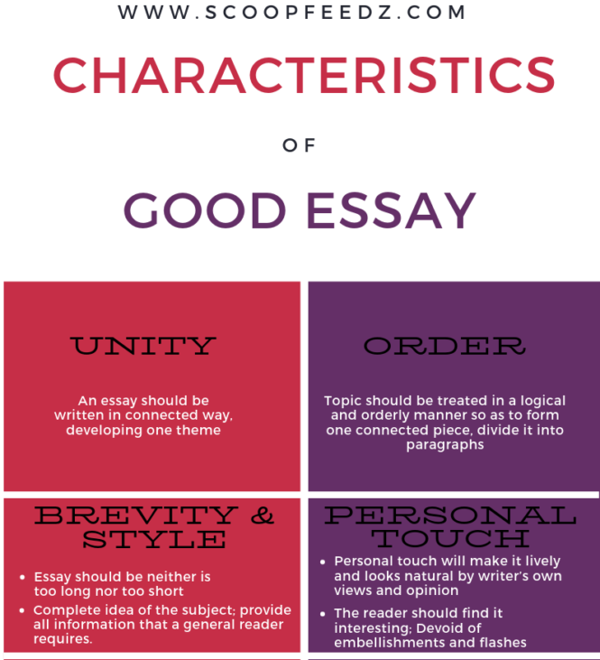 what are the six characteristics of personal essay writing